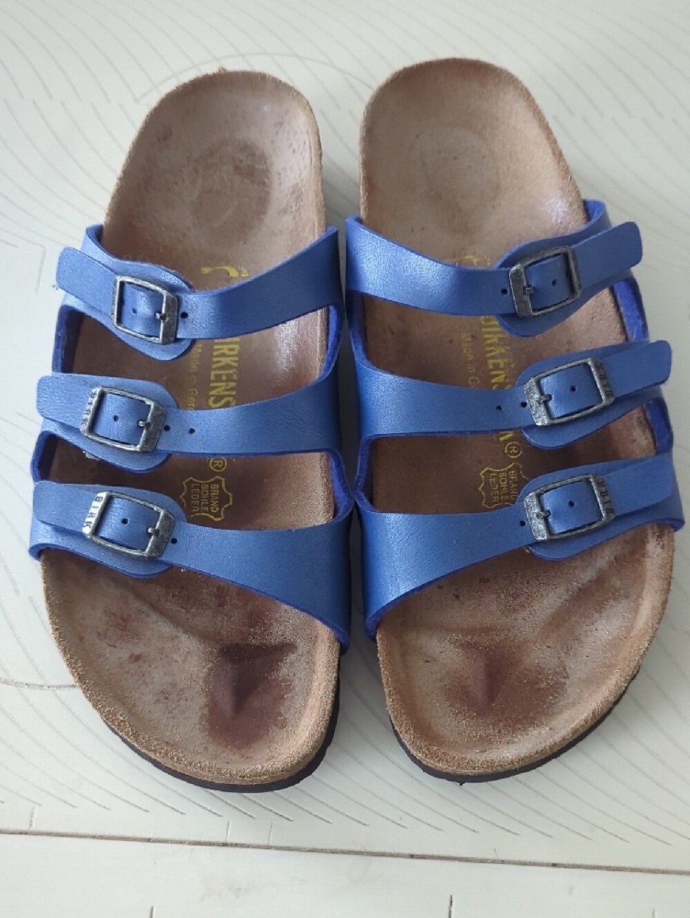 Birkenstock Blue Triple-Strap Women's Florida Sandal - Picture 5 of 8
